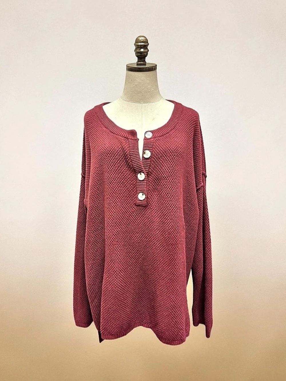*LIKE NEW* ANDRÉE  Red Knit Scoop Neck Sweater Like New